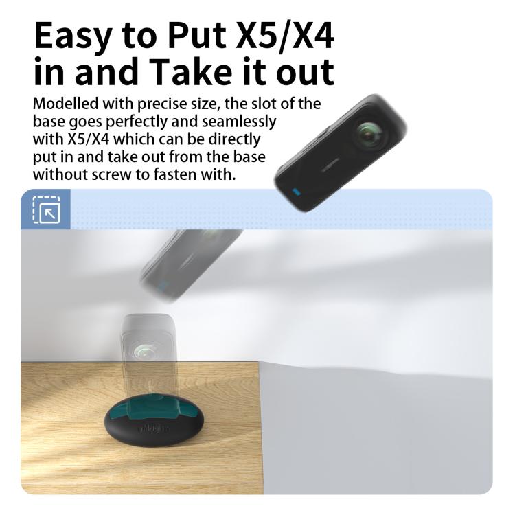 For Insta360 X5 / X4 aMagisn Silicone Base Desktop Stand Car Dashboard Holder(Black) - free shipping - PMC TechLife - Order now!