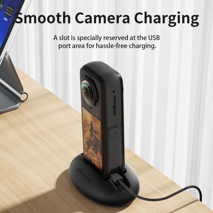 For Insta360 X5 / X4 aMagisn Silicone Base Desktop Stand Car Dashboard Holder(Black) - free shipping - PMC TechLife - Order now!