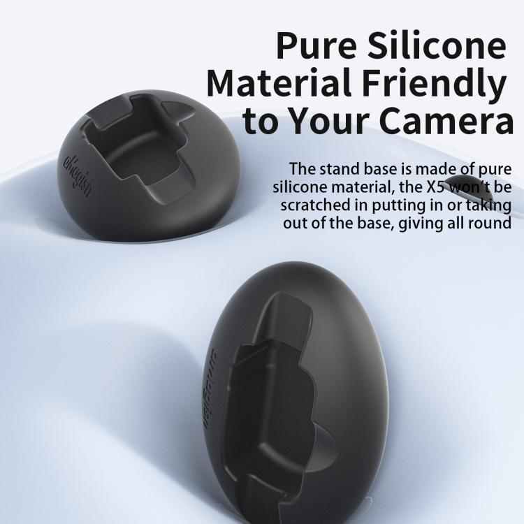 For Insta360 X5 / X4 aMagisn Silicone Base Desktop Stand Car Dashboard Holder(Black) - free shipping - PMC TechLife - Order now!