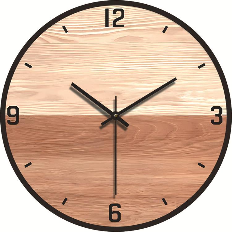 12-inch Imitation Wood Grain Texture Decorative Wall Clock Silent Quartz Clock Holiday Gift HR-CMW19 - free shipping - PMC TechLife - Order now!