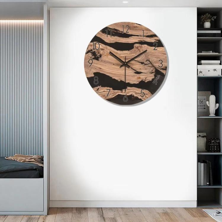 12-inch Imitation Wood Grain Texture Decorative Wall Clock Silent Quartz Clock Holiday Gift HR-CMW03 - free shipping - PMC TechLife - Order now!