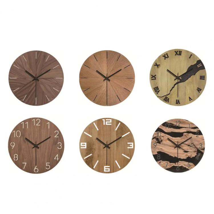 12-inch Imitation Wood Grain Texture Decorative Wall Clock Silent Quartz Clock Holiday Gift HR-CMW03 - free shipping - PMC TechLife - Order now!