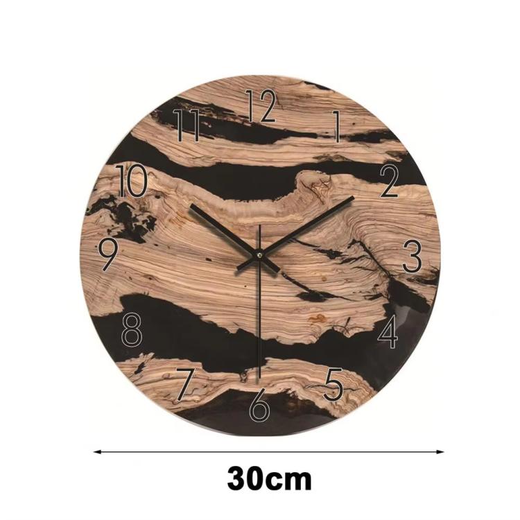 12-inch Imitation Wood Grain Texture Decorative Wall Clock Silent Quartz Clock Holiday Gift HR-CMW11 - free shipping - PMC TechLife - Order now!