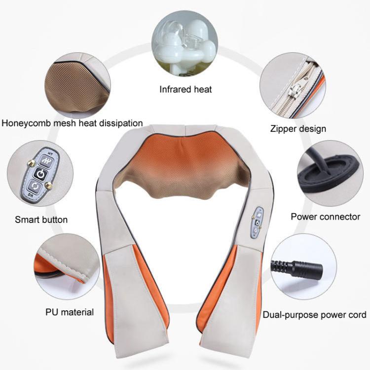 Car Household Massage Shawl Heated Shoulder And Cervical Massager EU Plug(Black) - free shipping - PMC TechLife - Order now!