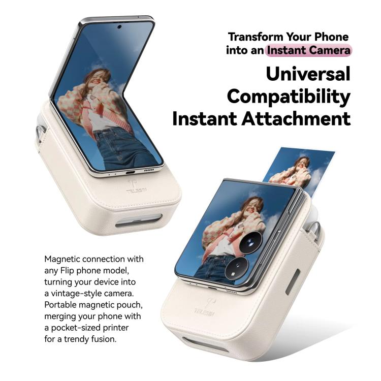 TELESIN Portable Instant Photo Printer With Magnetic Bag & Self-Adhesive Photo Paper For Travel & Memories(White) - free shipping - PMc TechLife - Order now!