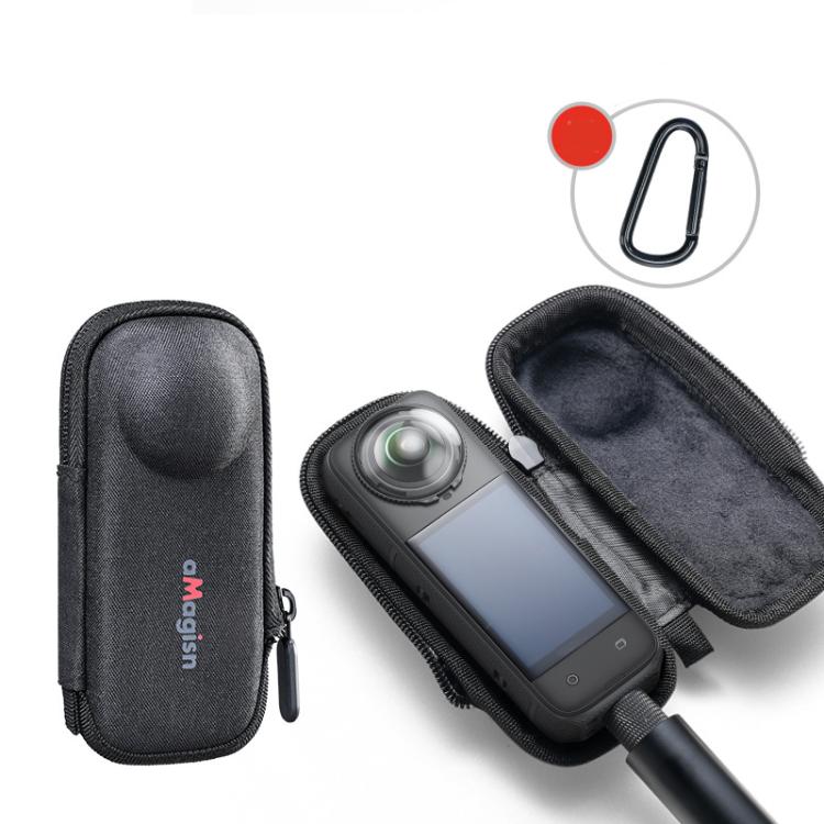 For Insta360 X5 Camera aMagisn Storage Bag Hard Shell Protective Case with Carabiner Clip - free shipping - PMC TechLife - Order now!