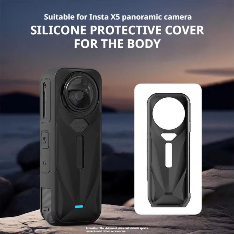 For Insta360 X5 Camera Silicone Case Body Cover Anti-dust and Stain-resistant Protective Shell(Black) - free shipping - PMC TechLife - Order now!