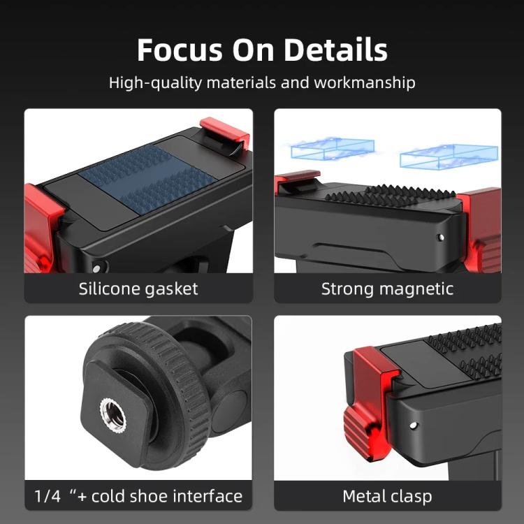 For Osmo Action 3 / 4 / 5 Pro Flymile AC5003 Magnetic Head Quick Release Base(Black) - free shipping - PMC TechLife - Order now!