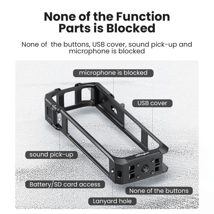 aMagisn Metal Cage for Insta360 X5 Wind Noise Reduction, Shockproof Mount with Dual Cold Shoe(Black) - free shipping - PMC TechLife - Order now!