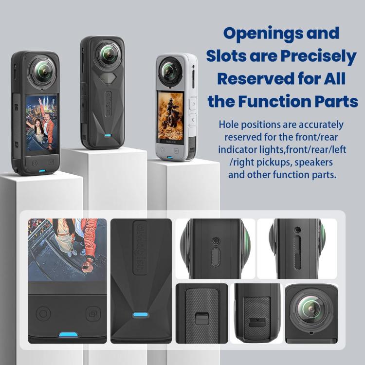 aMagisn Body Case For Insta360 X5 Action Camera Protective Accessories Black - free shipping - PMC TechLife - Order now!