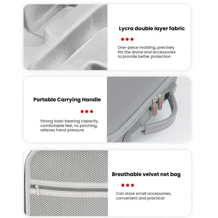 For DJI Mavic 4 Pro Fly More Combo / Creator Combo Carrying Case Durable PU Crossbody Shoulder Bag(Gray) - free shipping - PMC TechLife - Order now!