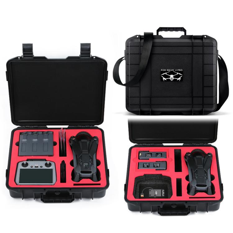 For DJI Mavic 4 Pro Fly More Combo RC 2 Explosion-Proof Box EVA Shockproof Storage Case With Shoulder Strap(Black) - free shipping - PMC TechLife - Order now!