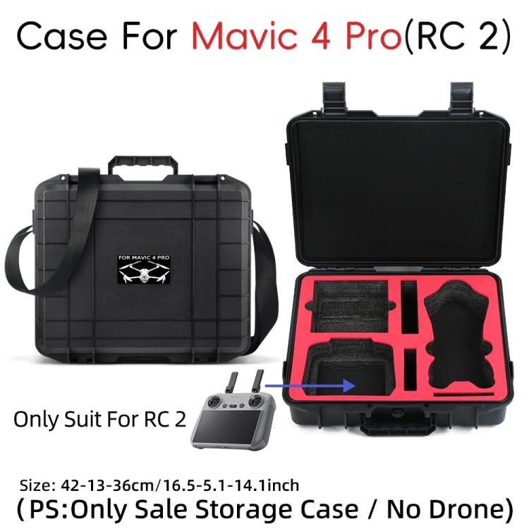 For DJI Mavic 4 Pro Fly More Combo RC 2 Explosion-Proof Box EVA Shockproof Storage Case With Shoulder Strap(Black) - free shipping - PMC TechLife - Order now!