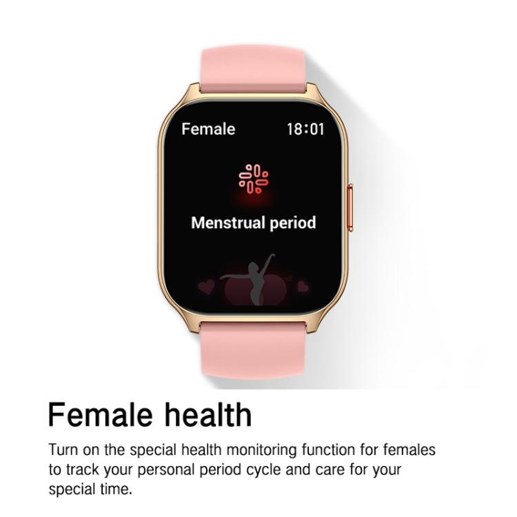 Blood Oxygen / Sleep / Heart Rate Health Monitoring Smart Watch Square Sports Double Strap Watch(Gold Steel+Silicone Pink) - free shipping - PMC TechLife - Order now!