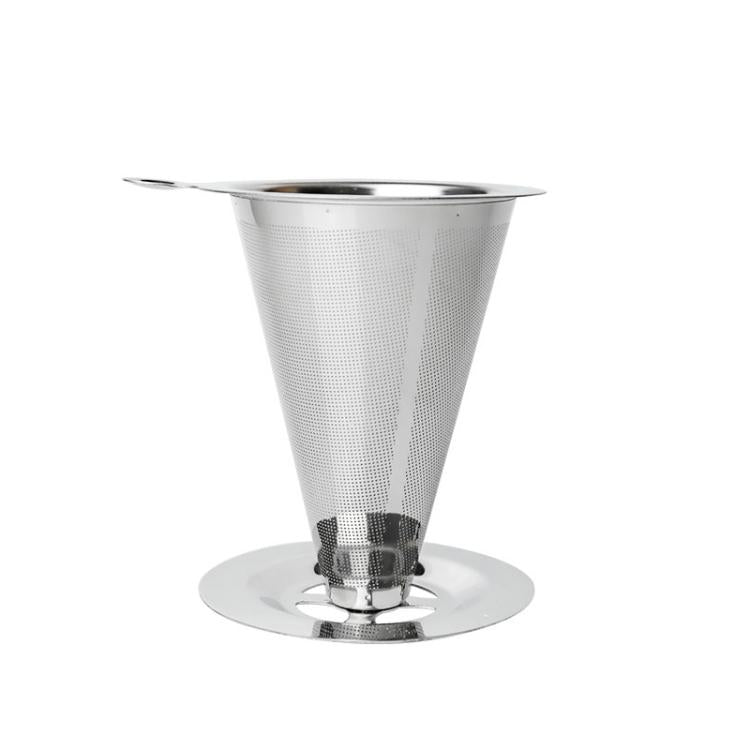 V60 Stainless Steel Coffee Filter with Base for Pour Over Brewing, Spec: 1-3 Cups  300-mesh - free shipping - PMC TechLife - Order now!