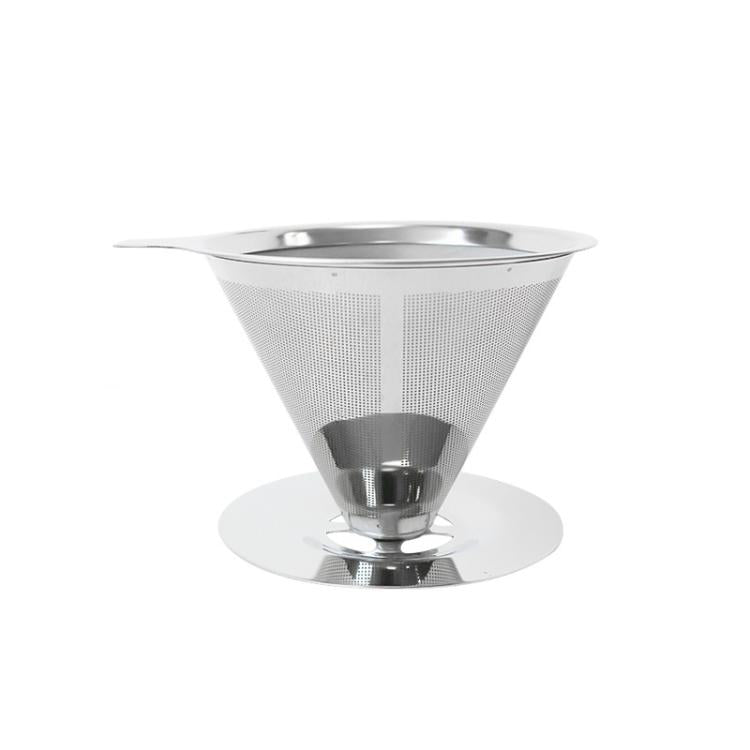 V60 Stainless Steel Coffee Filter with Base for Pour Over Brewing, Spec: 1-4 Cups 600-mesh - free shipping - PMC TechLife - Order now!