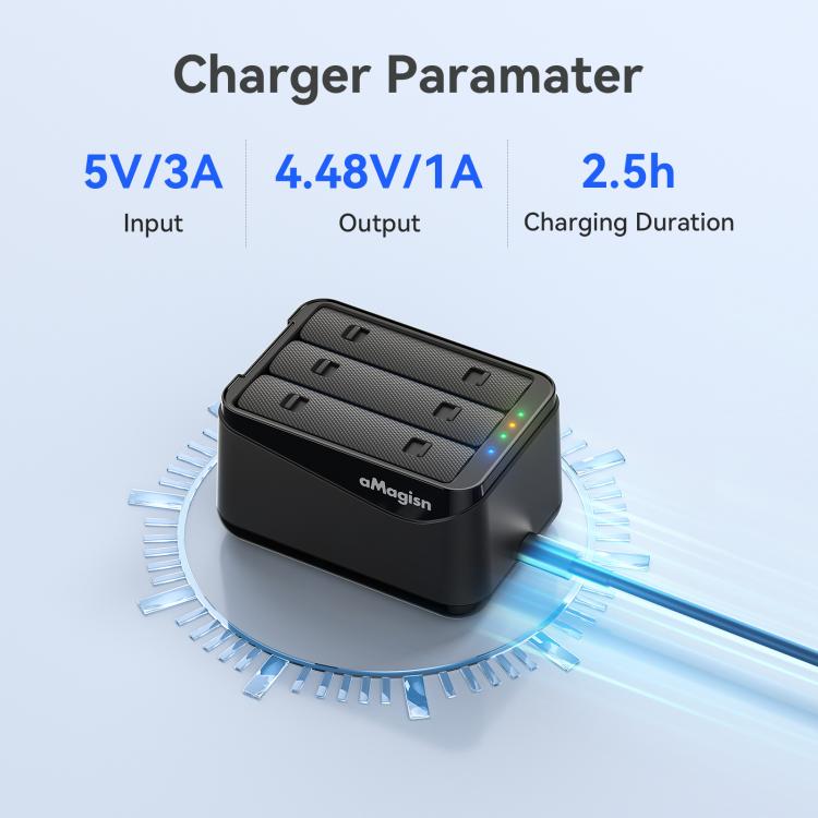 For Insta360 X5 Camera AMagisn Battery Charger Fast Charging Station For 3 Batteries Simultaneously - free shipping - PMC TechLife - Order now!