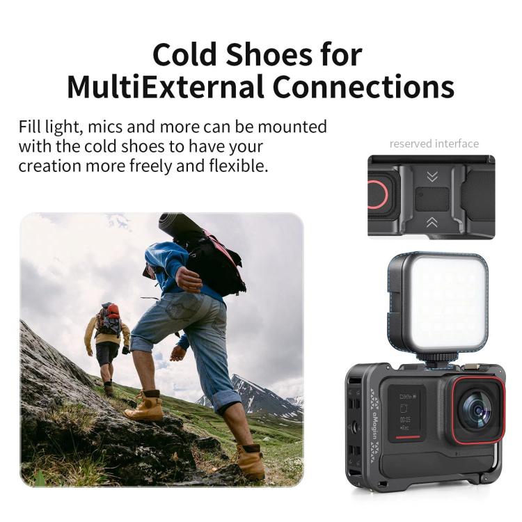 For Insta360 Ace Pro 2 / Ace Pro Camera AMagisn Quick Release Metal Cage Horizontal & Vertical Shooting Protective Frame(Black) - free shipping - PMC TechLife - Order now!