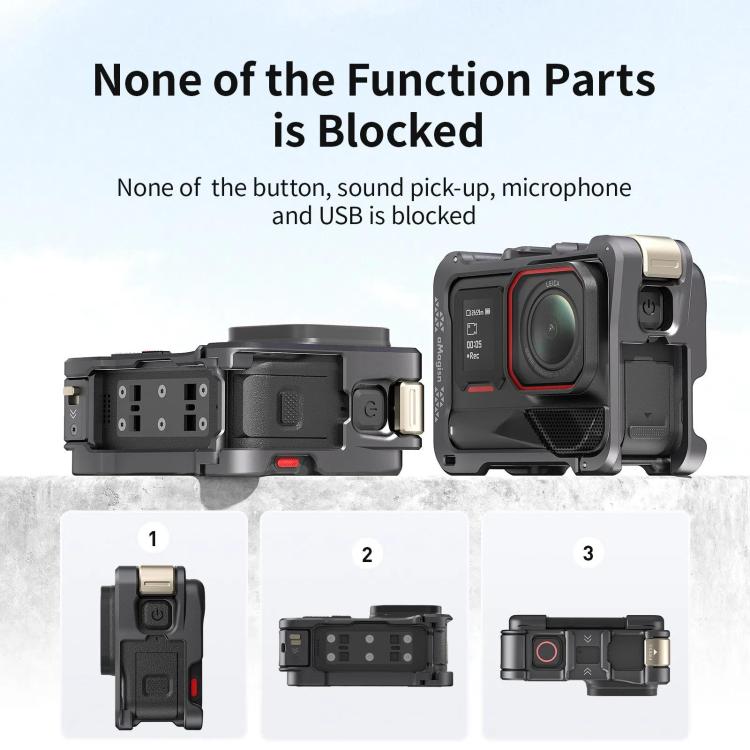 For Insta360 Ace Pro 2 / Ace Pro Camera AMagisn Quick Release Metal Cage Horizontal & Vertical Shooting Protective Frame(Charcoal Metallic) - free shipping - PMC TechLife - Order now!