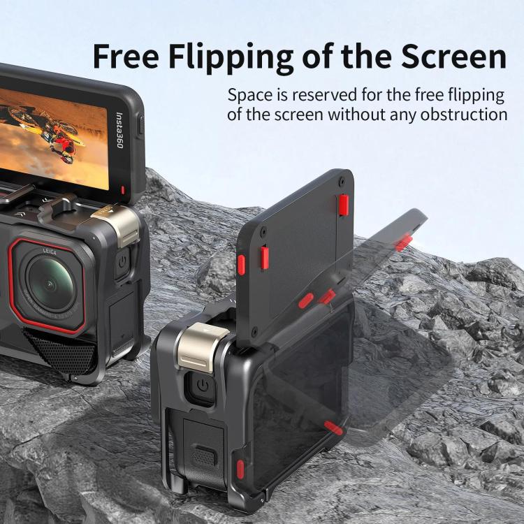 For Insta360 Ace Pro 2 / Ace Pro Camera AMagisn Quick Release Metal Cage Horizontal & Vertical Shooting Protective Frame(Black) - free shipping - PMC TechLife - Order now!