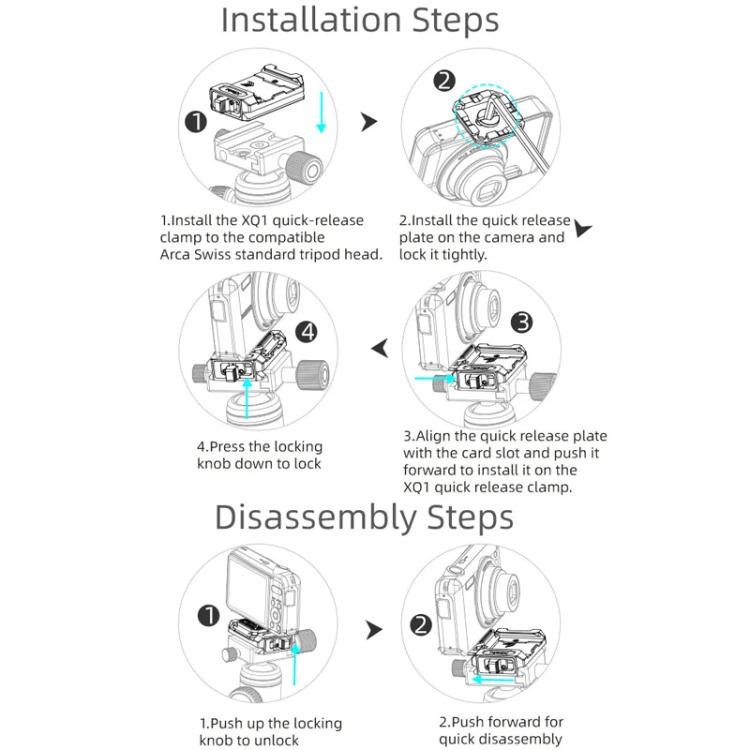 XILETU XQ-1 Arca Quick Release Adapter Gimbal Stabilizer Tripod Sports Quick Release Plate Stand - free shipping - PMC TechLife - Order now!