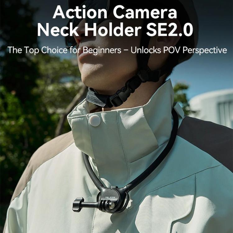 TELESIN Action Camera Neck Holder SE2.0 POV Perspective Bracket With Adjustable Chest Strap(Black) - free shipping - PMC TechLife - Order now!