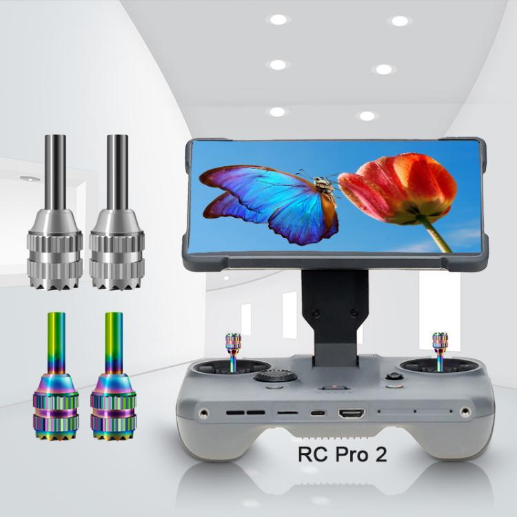 For DJI Mavic 4 Pro / RC Pro 2 Remote Controller Joystick Stainless Steel Thumb Rocker Silver+Colorful - free shipping - PMC TechLife - Order now!