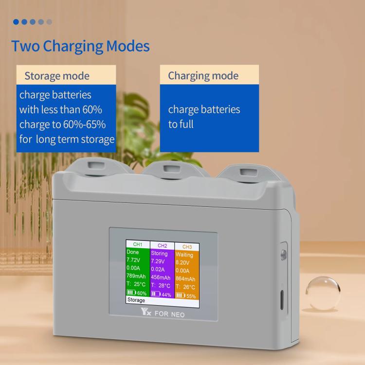 For DJI Neo Battery Charger YX 3-way Color Screen Charger Hub Charging Station - free shipping - PMC TechLife - Order now!