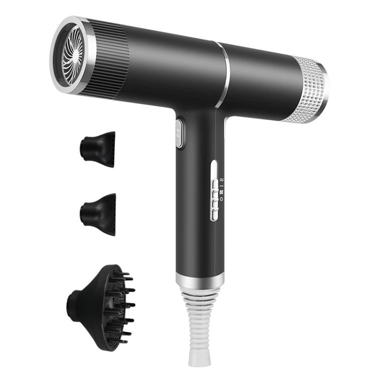 T-Shaped Hair Dryer with Smart Inverter Technology High-Power Blow Dryer for Home & Salon Use UK Plug With 3 Nozzles(Black) - free shipping - PMC TechLife - Order now!