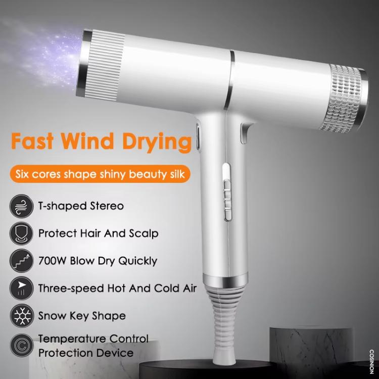 T-Shaped Hair Dryer with Smart Inverter Technology High-Power Blow Dryer for Home & Salon Use EU Plug(White) - free shipping - PMC TechLife - Order now!