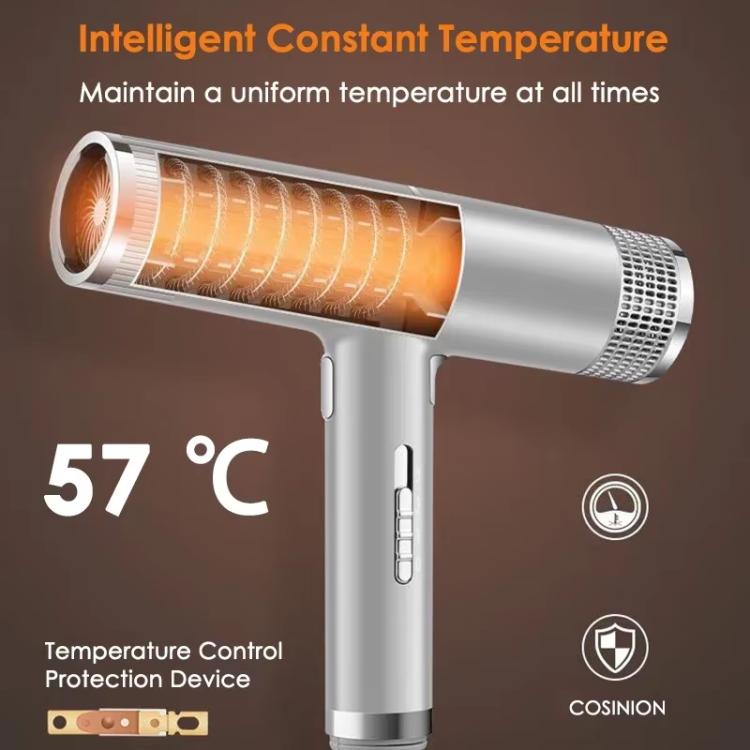 T-Shaped Hair Dryer with Smart Inverter Technology High-Power Blow Dryer for Home & Salon Use US Plug(Gray) - free shipping - PMC TechLife - Order now!