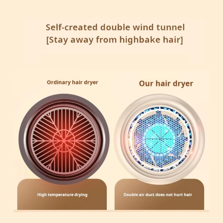 800-1200W High-Speed Hair Dryer with Blue Light Care Foldable & Portable for Travel US Plug(Khaki) - free shipping - PMC TechLife - Order now!