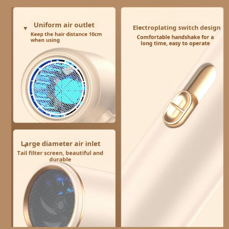 800-1200W High-Speed Hair Dryer with Blue Light Care Foldable & Portable for Travel US Plug(Khaki) - free shipping - PMC TechLife - Order now!