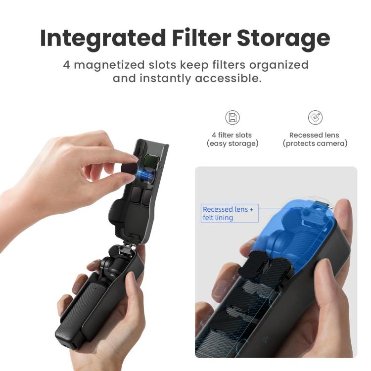 For DJI Osmo Pocket 3 Camera aMagisn Protective Cover Storage Case with 4 Magnetic Filter Slots(Blue) - free shipping - PMC TechLife - Order now!
