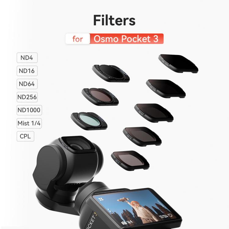 For DJI Osmo Pocket 3 aMagisn Adjustable Magnetic Filter Camera Lens Filters ND 1 To 5 Gear - free shipping - PMC TechLife - Order now!