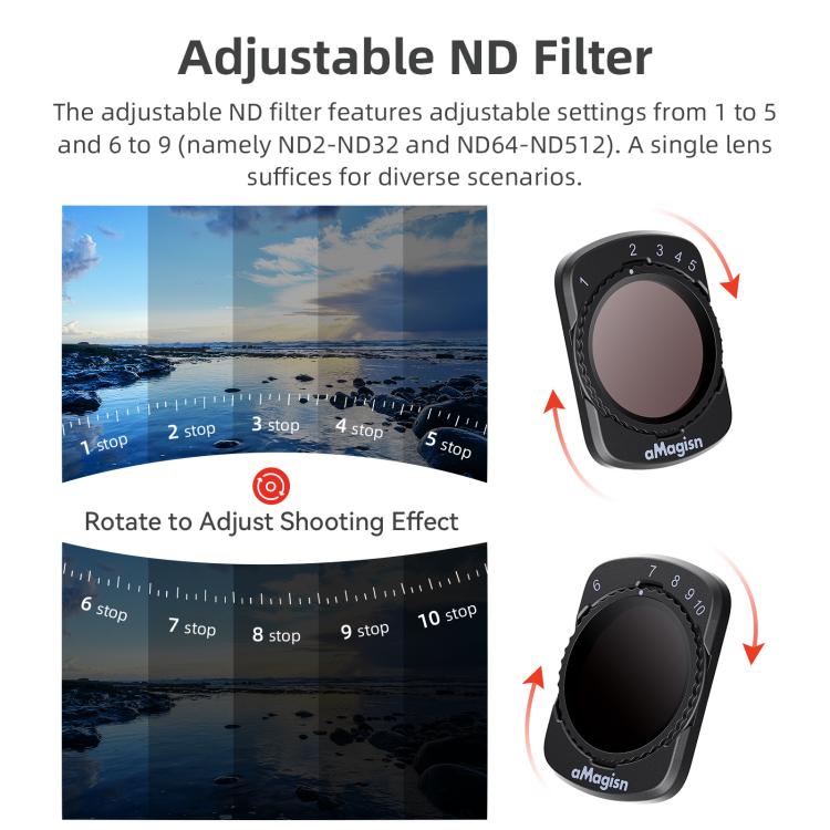 For DJI Osmo Pocket 3 aMagisn Adjustable Magnetic Filter Camera Lens Filters ND 1 To 5 Gear - free shipping - PMC TechLife - Order now!