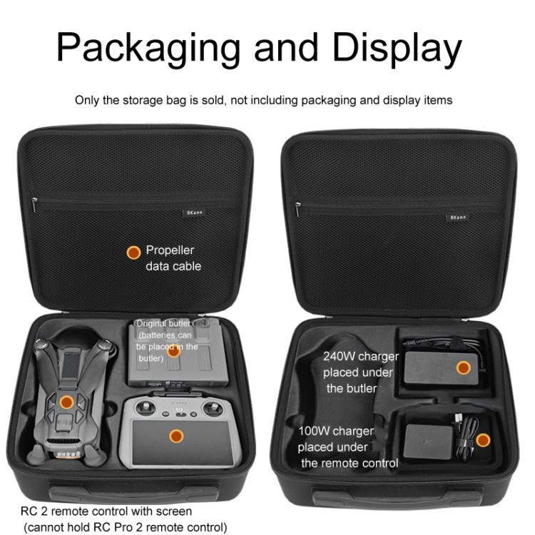 For DJI Mavic 4 Pro Fly More Combo BKANO Shoulder Bag Handbag Storage Box(Black) - free shipping - PMC TechLife - Order now!