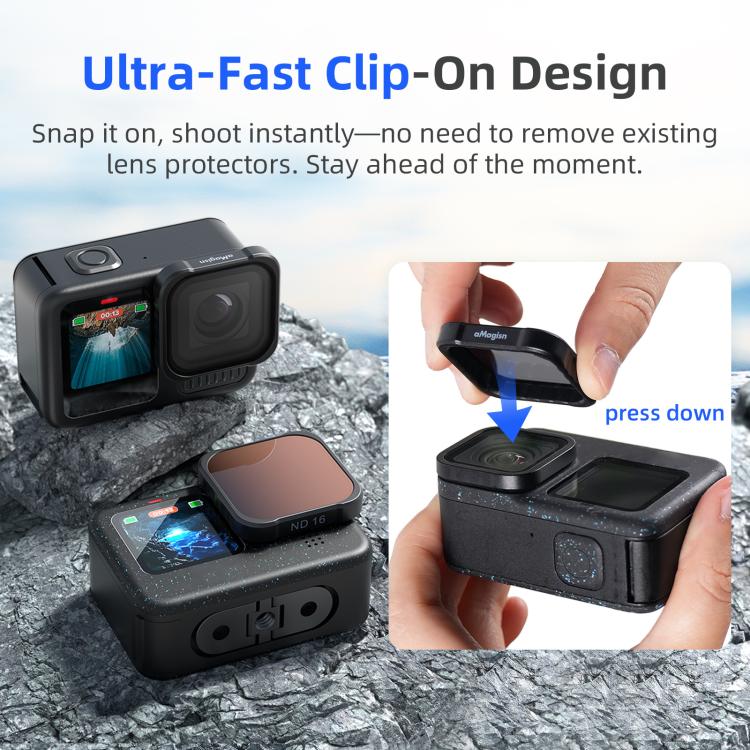 aMagisn AP26 Filter For GoPro HERO13 Black / 12 Black / 11 Black / 10 Black / 9 Black / 11Mini Black, Spec: ND8/ND16/ND32/ND64 - free shipping - PMC TechLife - Order now!