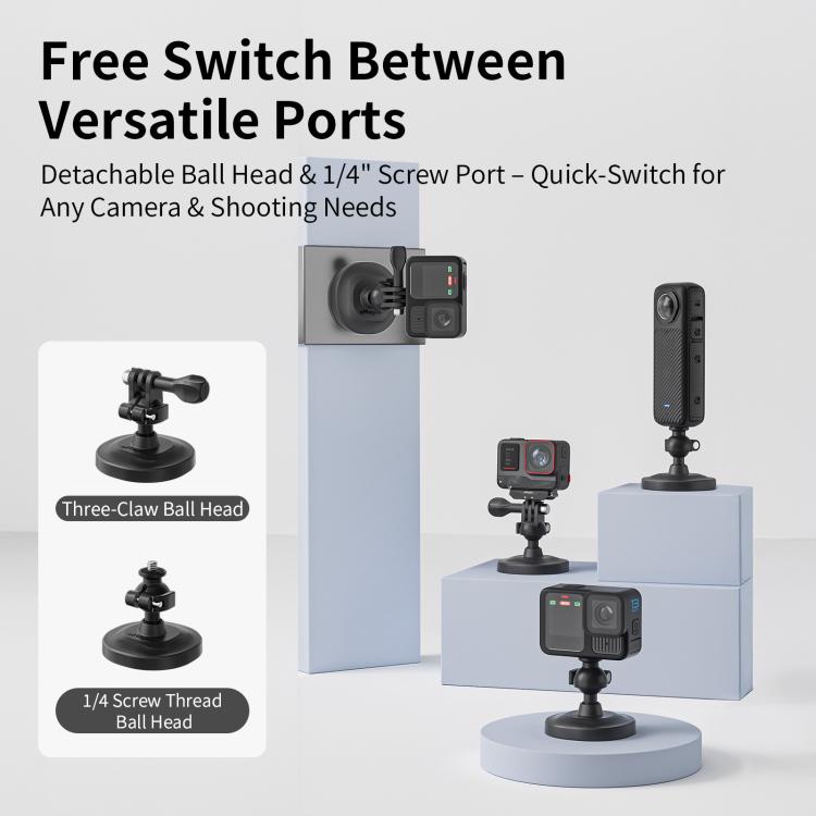 aMagisn AM19 3 In 1 Magnetic Ball Head Mount Camera Strong Magnetic Universal Ball Head Dual Interface - free shipping - PMC TechLife - Order now!