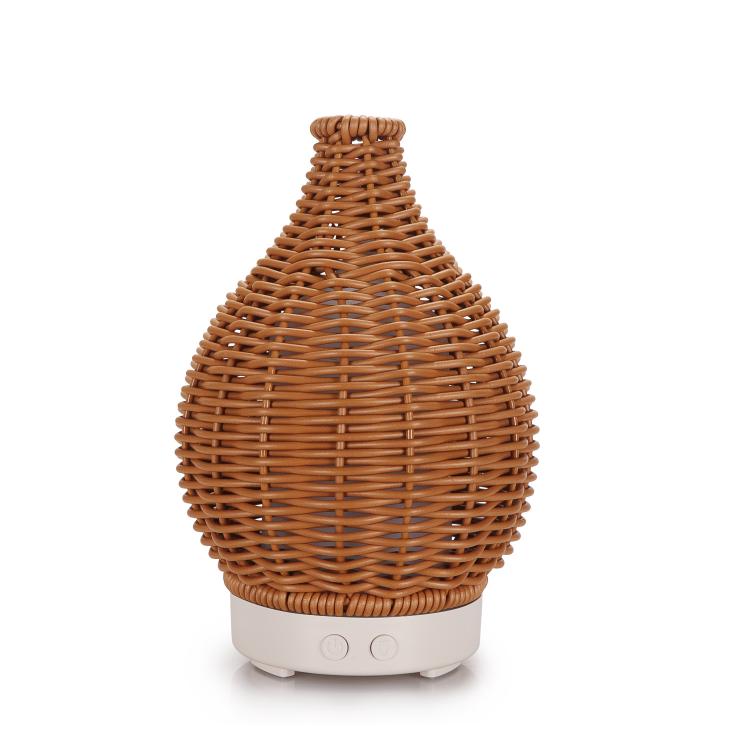 24V EU Plug 100ML Hollow Rattan Ultrasonic Humidifier & Aromatherapy Diffuser with 7-Color LED Lights(White) - free shipping - PMC TechLife - Order now!