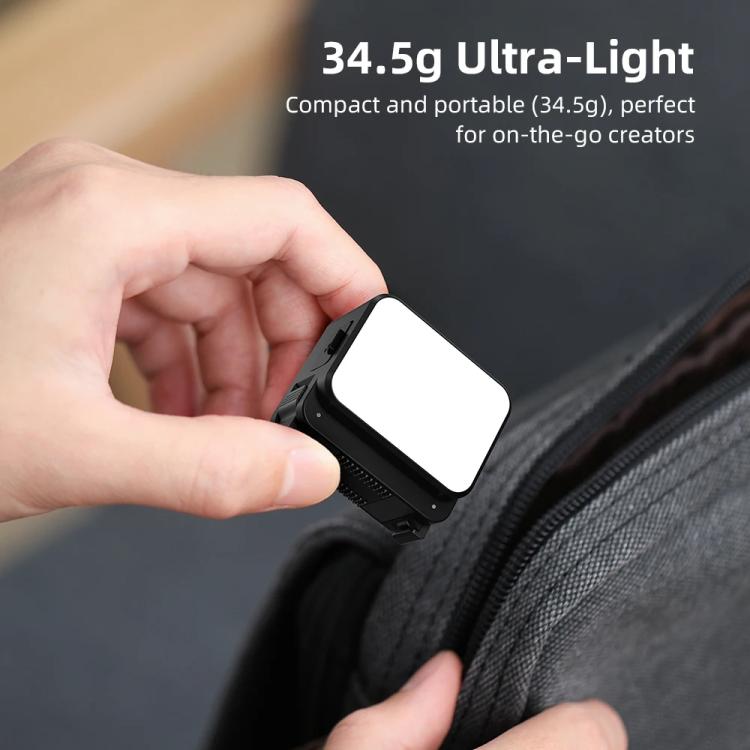 For DJI Action 5 Pro/ Action 4 Flymile 20 LEDs Magnetic Fill Light Rechargeable Video Light 3000K/4440K/8700K Adjustable(Black) - free shipping - PMC TechLife - Order now!