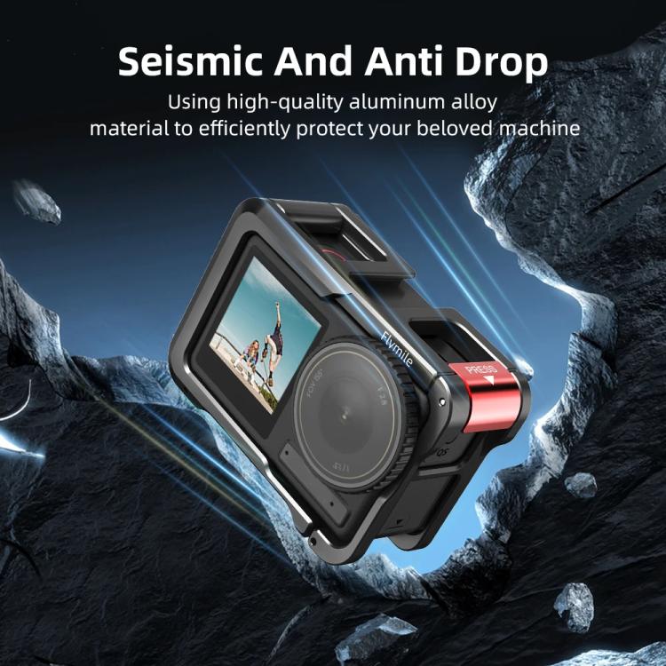 For DJI Action 5 Pro/Action 4/Action 3 Flymile Aluminum Alloy Camera Cage Protective Metal Frame(Metal Color) - free shipping - PMC TechLife - Order now!