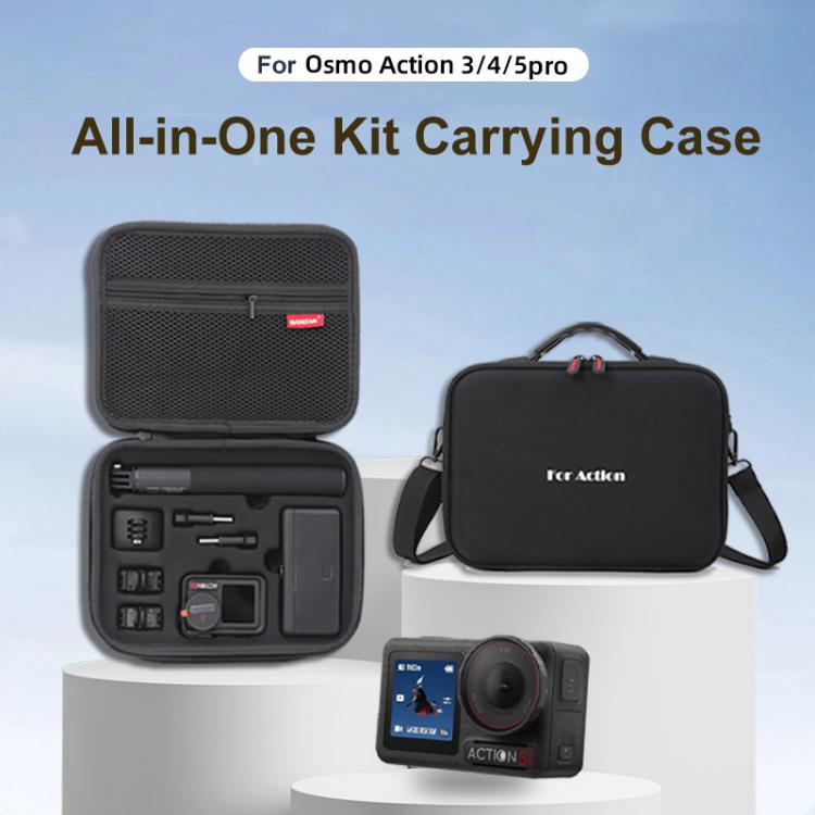 Carrying Case For DJI Action 5 Pro /Action 4 / Action 3 All-in-One Kit Durable Shoulder & Hand Carry Bag(Black) - free shipping - PMC TechLife - Order now!