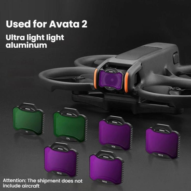 For DJI Avata 2 BRDRC Aluminum Frame Filter Accessories, Specification: UV+CPL+ND16 - free shipping - PMC TechLife - Order now!