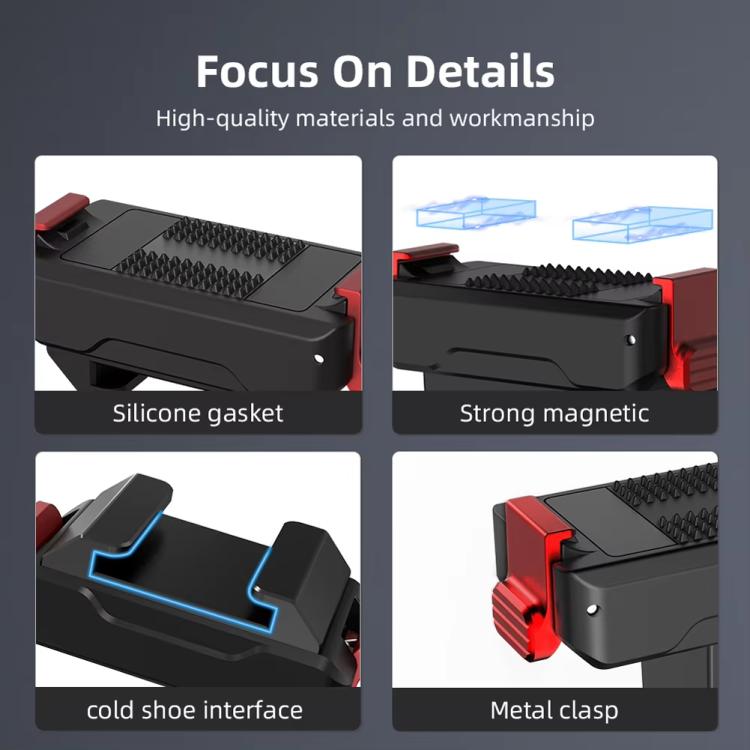 For DJI Osmo Action 5 Pro/Action 4/Action 3 Magnetic Quick Release Adapter with Cold Shoe Mount Base(Black) - free shipping - PMC TechLife - Order now!