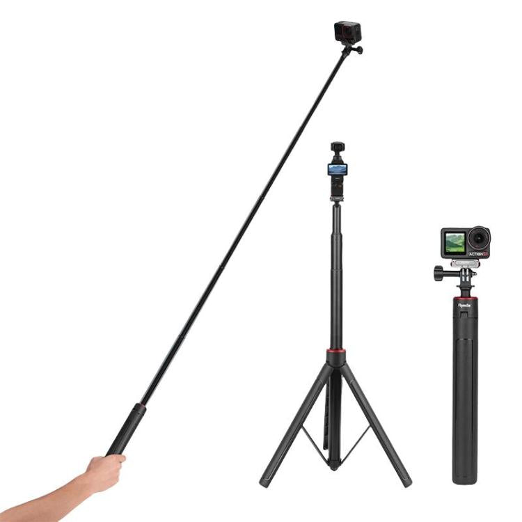 Flymile 1.6m Extendable Selfie Stick Tripod For Action Cameras One-Button Quick Setup Monopod With Wide-Angle View - free shipping - PMC TechLife - Order now!