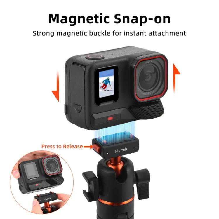 Flymile 20-54cm Magnetic Quick-Release Tripod for Insta360 Ace Pro 2/X5/X4/X3/X2/Ace Pro/Ace(Black) - free shipping - PMC TechLife - Order now!