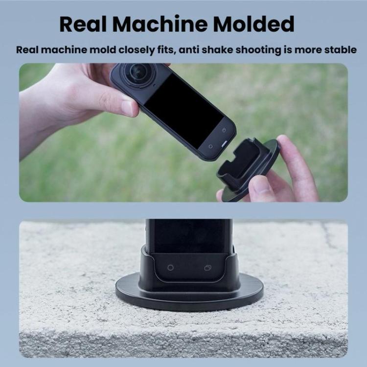 For Insta360 X5  Flymile Anti-Slip Base Plastic Desktop Stand Stable Camera Holder(Black) - free shipping - PMC TechLife - Order now!