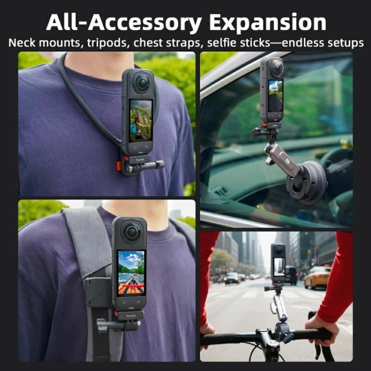 Flymile Plastic Magnetic Quick-Release Base For Insta360 Ace Pro 2/X5/X4/X3/X2/Ace Pro/Ace(Black) - free shipping - PMC TechLife - Order now!