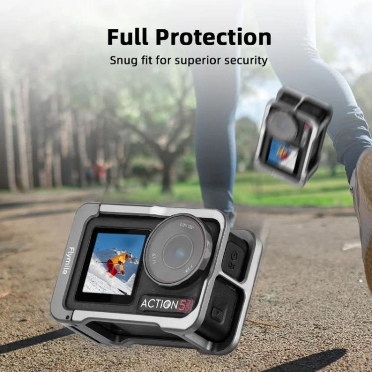 For DJI Osmo Action 5 Pro/4/3 Flymile Metal Protective Cage with Cold Shoe Mount(Metal Color) - free shipping - PMC TechLife - Order now!